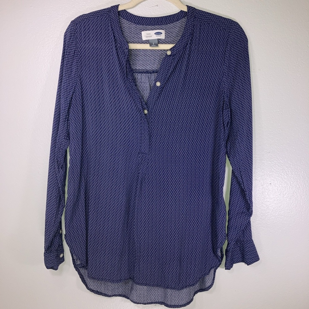 Old Navy Small Navy Blue Tunic Top Lightweight Relaxed Comfort
